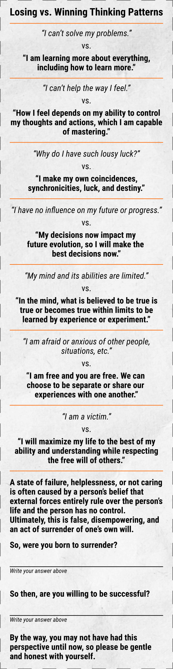 Winning vs. Losing Trading Self-Help Advice